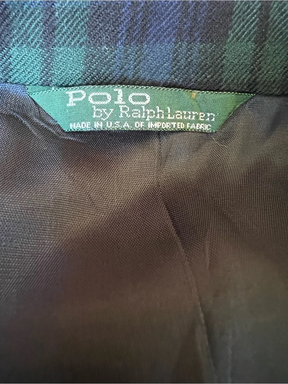 Polo Ralph Lauren Vintage Green & Navy Plaid Blazer Classic Jacket women’s 20 R